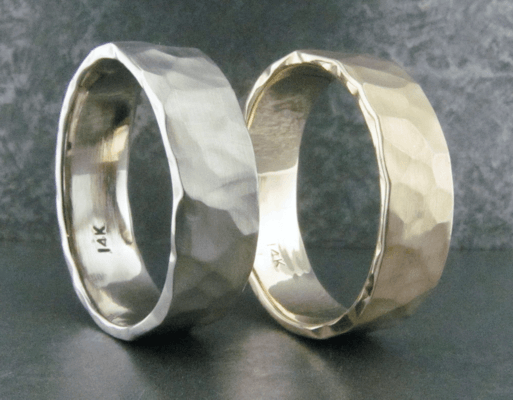 Hand Made Hammered Gold Bands