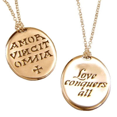 Love Conquers All Sterling Silver and 14K Gold Necklace