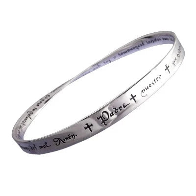 Lord's Prayer In Spanish Sterling Silver Bracelet