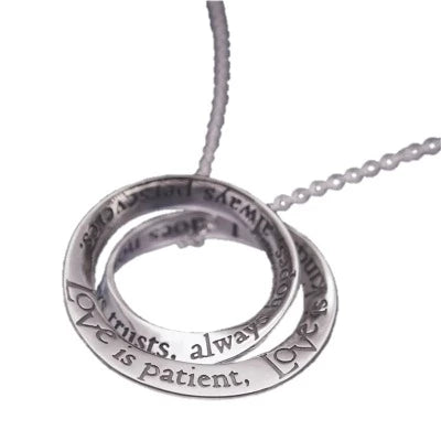 Love Is Patient Small Sterling Silver Necklace