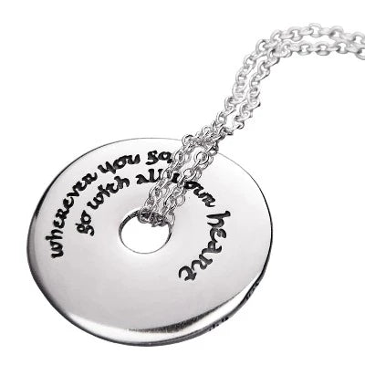 GO WITH ALL YOUR HEART - CONFUCIUS Sterling Silver or 14K Gold Necklace