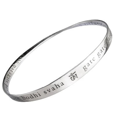 Heart Sutra Mantra Sterling Silver Bracelet