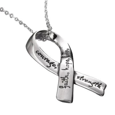 Affirmation Ribbon Necklace in Sterling Silver