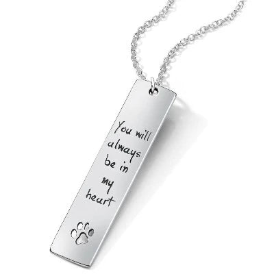You Will Always Be In My Heart Sterling Silver Pet Necklace