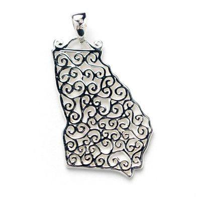 Southern Gates Georgia Pendants in Sterling Silver