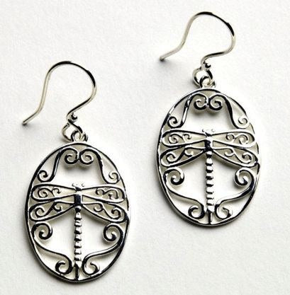 Southern Gates Dragonfly Earrings in Sterling Silver