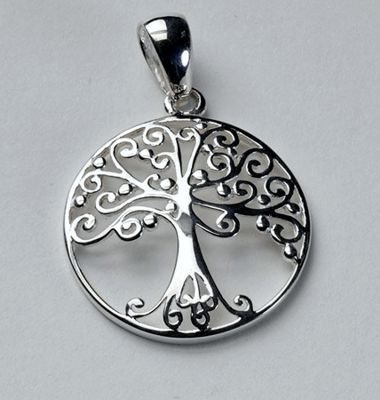 Round Tree of Life Pendant in Sterling Silver from "Southern Gates".