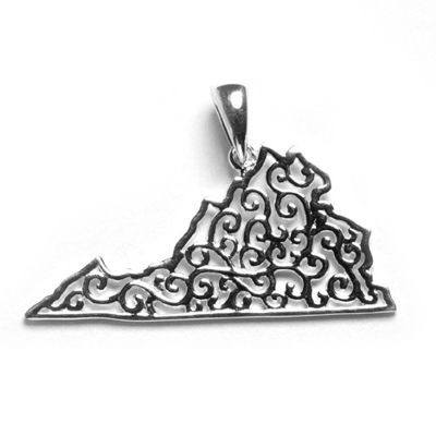 Southern Gates North Carolina Pendant in Sterling Silver
