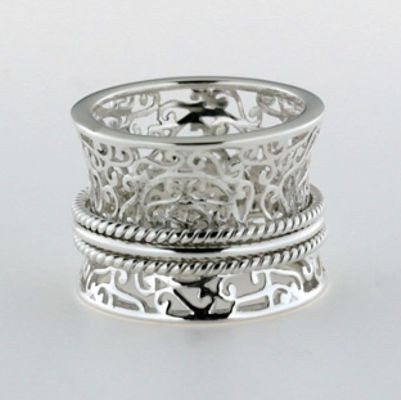 Filigree Southern Gates Ring with Spinning Bands