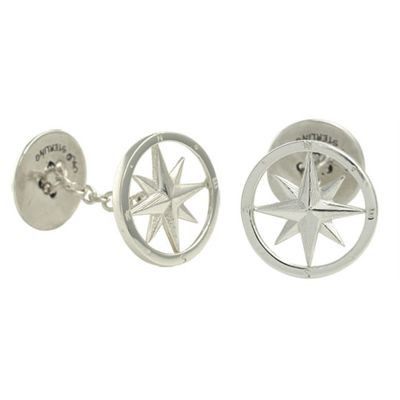Compass Rose Cufflinks in Two-Tone.