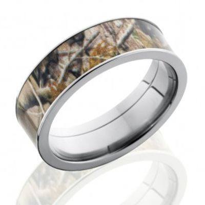 Men's Titanium and Camo Ring