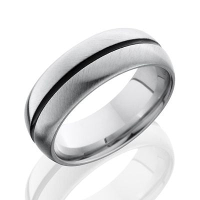 Lashbrook Cobalt Chrome Comfort Style Band with Antiqued Groove