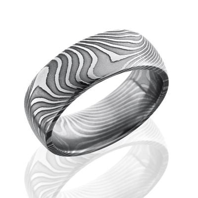 Damascus Steel Bands with a Flat Twist Pattern