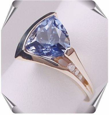 Created Sapphire and Diamond Ring from the Strellman's Delta Collection