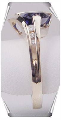 Created Sapphire and Diamond Ring from the Strellman's Delta Collection side view