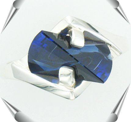 Created Blue Sapphire Strellman Rings