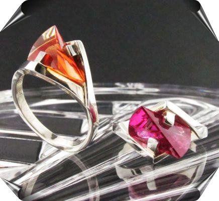 Lighthouse Lens Cut Rings in Gold