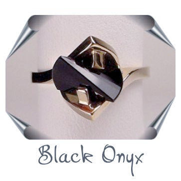 Lighthouse Lens Cut Rings in Gold with Black Onyx.