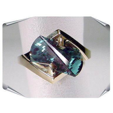 Green Garnet Lighthouse Lens Cut Rings from the Strellman Jewelry Collection