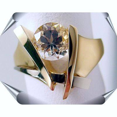 Designer Two-Tone 14K Gold Gemstone Strellman's Ring