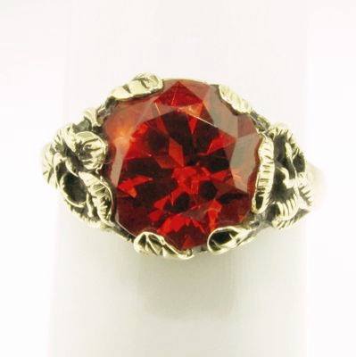 Strellman's Leaves Ring in 14K gold with Your Choice of Gemstone