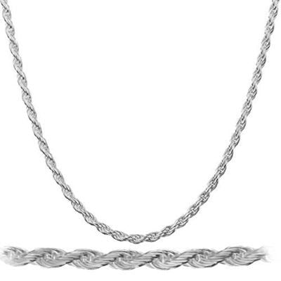 Rope Chain Necklace, Sterling Silver, Men's Necklaces